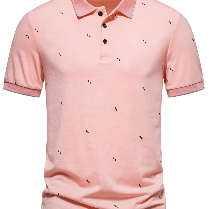 Men's Short-sleeved Polo Shirt Fashionable Printed Casual European And American Lapel Short-sleeved T-shirt
