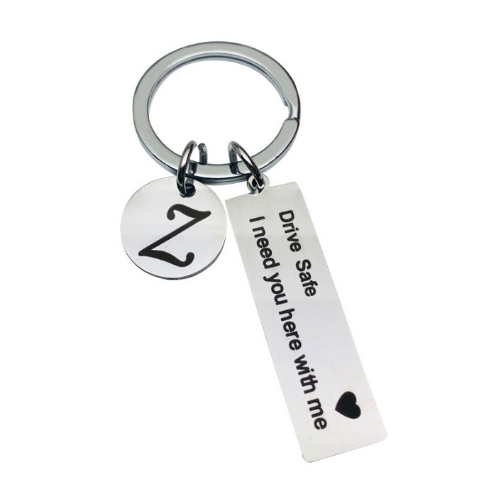 2pc Monogram + Love Message Keyring