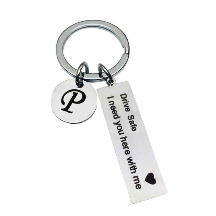 2pc Monogram + Love Message Keyring