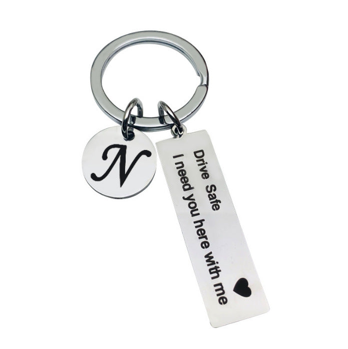 2pc Monogram + Love Message Keyring