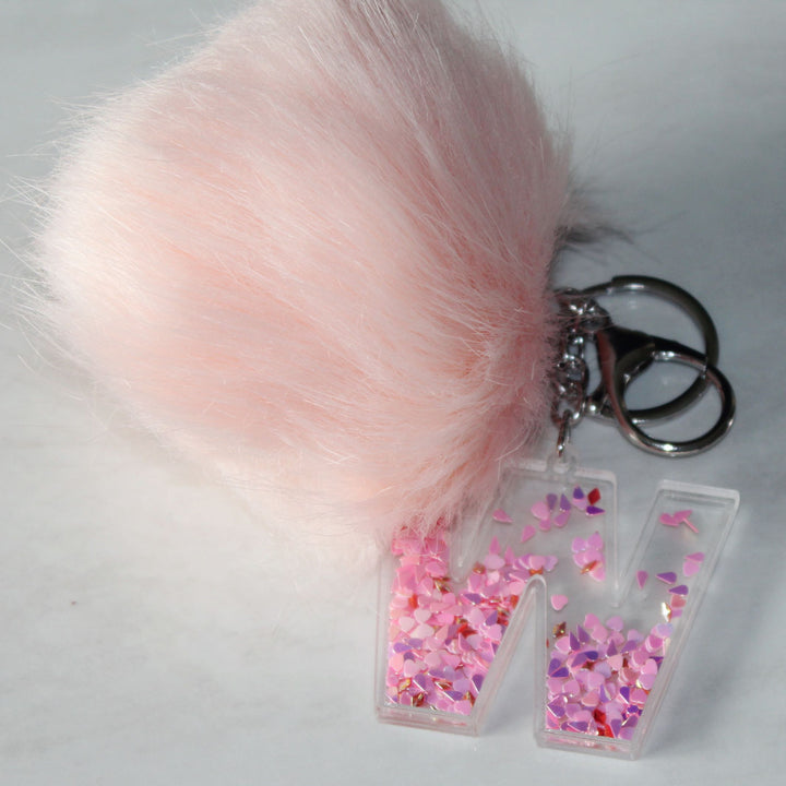 Letter & Fluffy Keychain