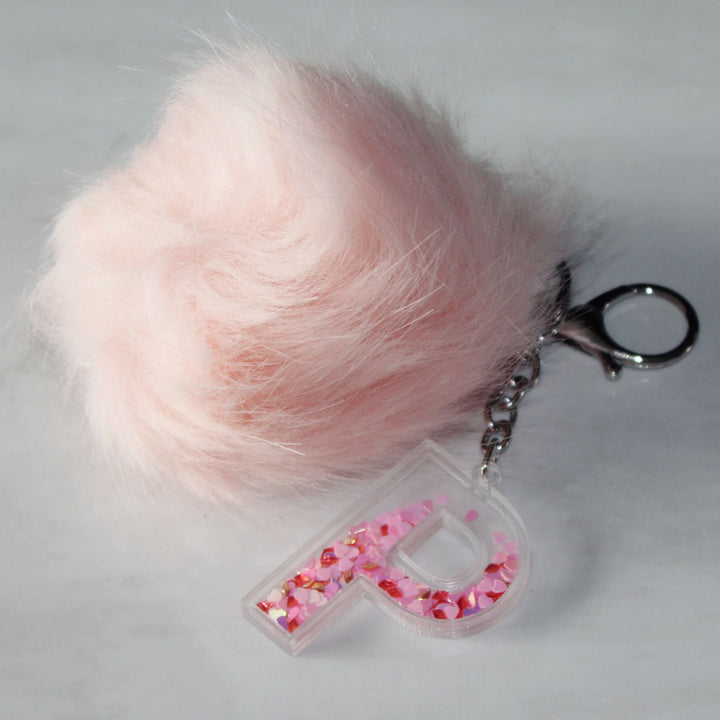 Letter & Fluffy Keychain