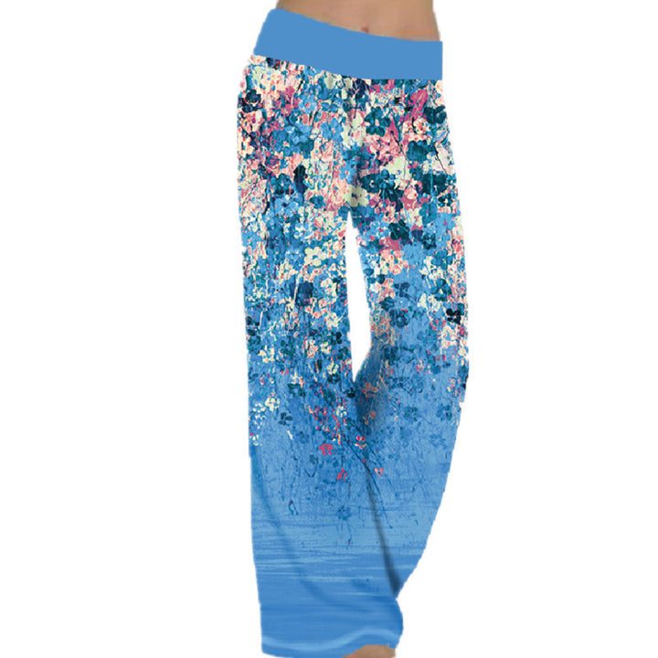 Positioning Printed Yoga Wide-Leg Sports Trousers Women
