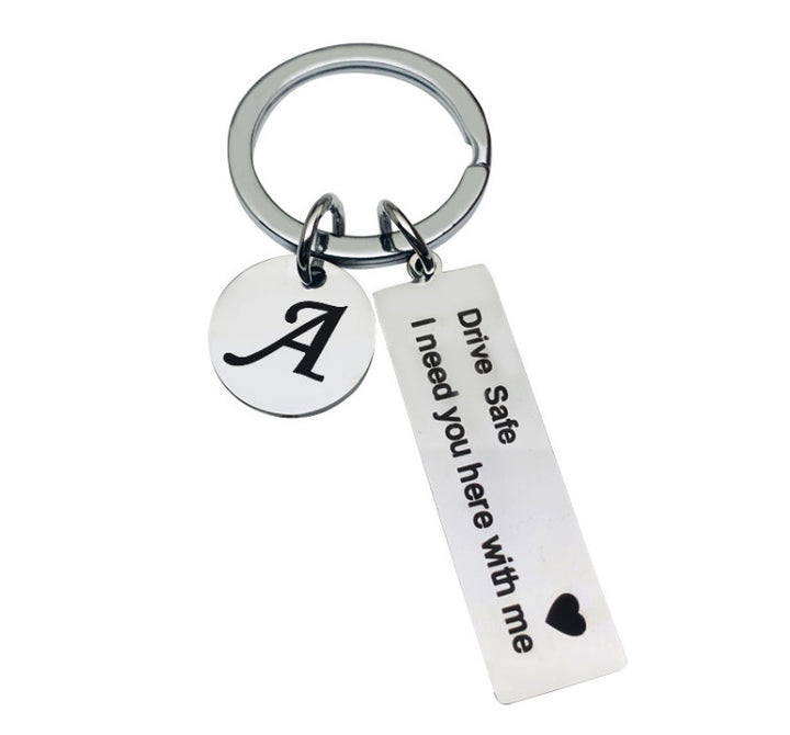 2pc Monogram + Love Message Keyring