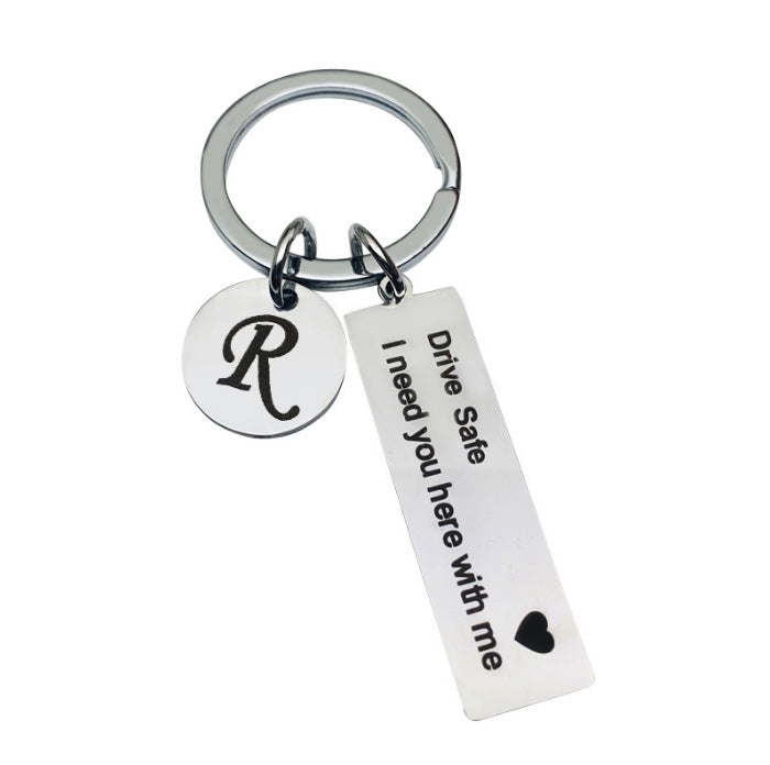 2pc Monogram + Love Message Keyring
