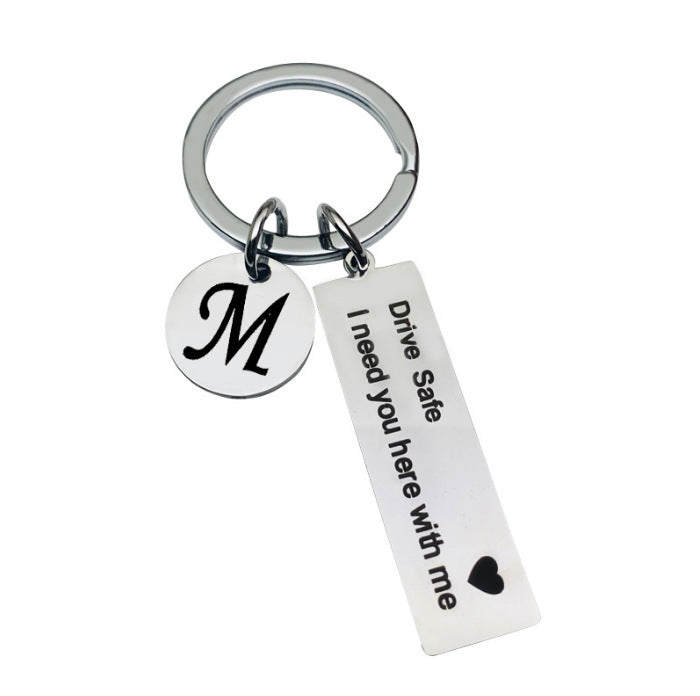 2pc Monogram + Love Message Keyring