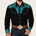 Men's Ranch Style Casual Collar Long Sleeve Button Printed Shirt