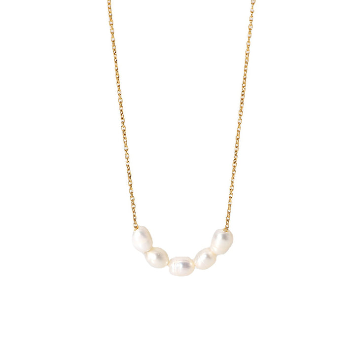 18K Gold-plated Necklace Natural Freshwater Pearl Necklace Ornament