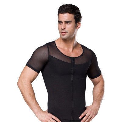 Men's corset stretch mesh