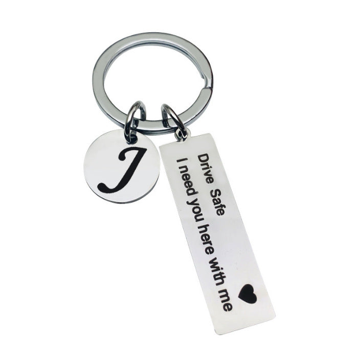 2pc Monogram + Love Message Keyring