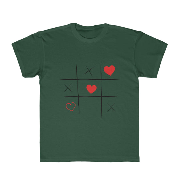 Tic-Tac-Love Wins Printed Round Neck Short Sleeves T-shirt