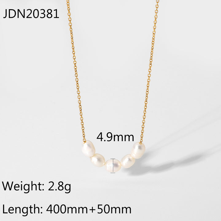 18K Gold-plated Necklace Natural Freshwater Pearl Necklace Ornament