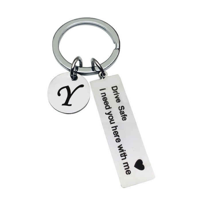 2pc Monogram + Love Message Keyring