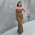 Wild cat print summer long dress