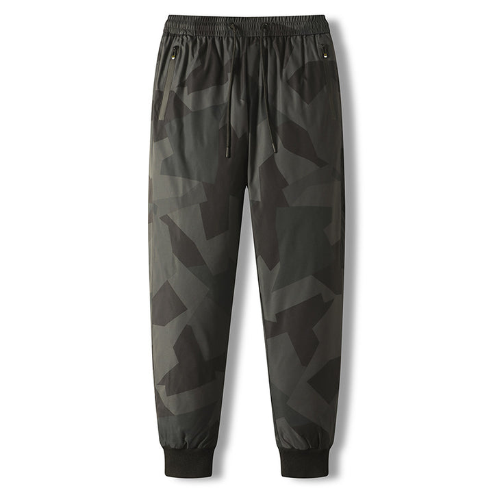 Men's Winter Elastic Waist Down Wadded Trousers