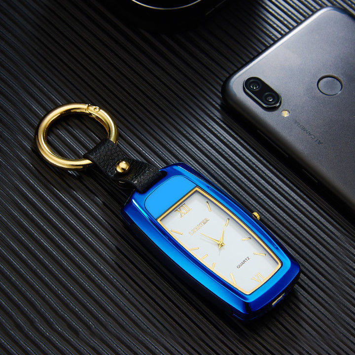 HF20 Multifunction Clock and Watch Keychain Lighter with Light