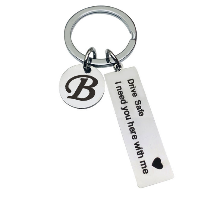 2pc Monogram + Love Message Keyring
