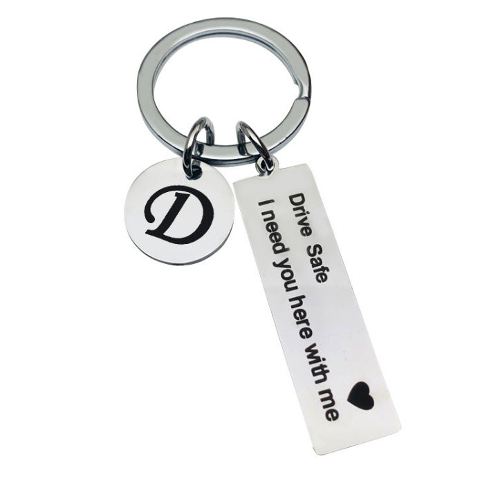 2pc Monogram + Love Message Keyring