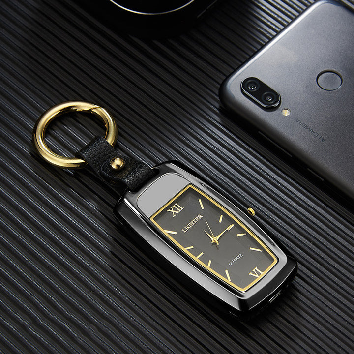 HF20 Multifunction Clock and Watch Keychain Lighter with Light