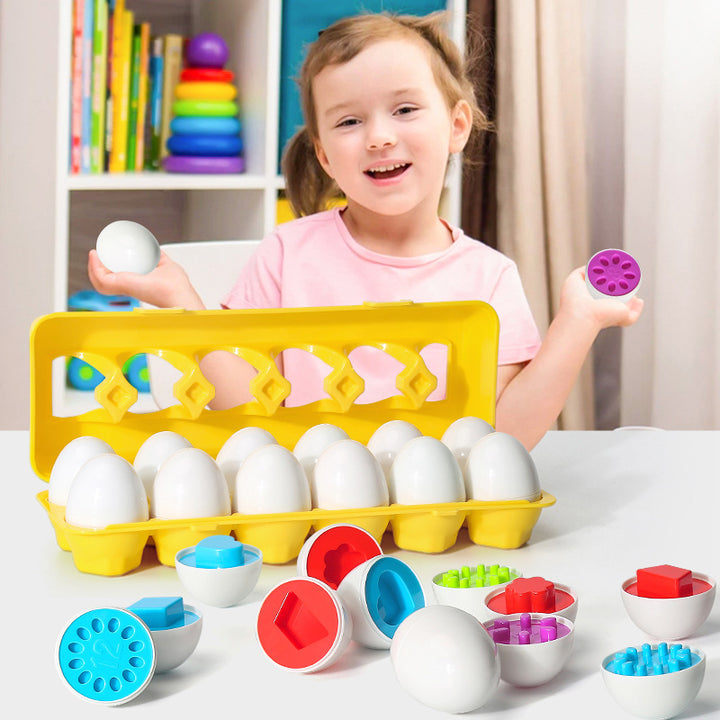 Learning Educational Smart Egg Toy Games Shape Matching Sorters Toys -Montessori Eggs Toys For Kids Children