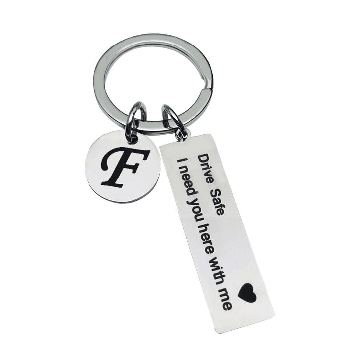 2pc Monogram + Love Message Keyring