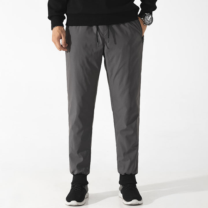 Men's Winter Elastic Waist Down Wadded Trousers
