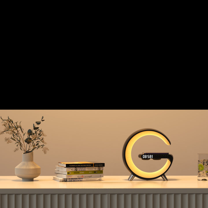 New Intelligent G Shaped LED Lamp Bluetooth Speake Wireless Charger Atmosphere Lamp App Control For Bedroom Home Decor