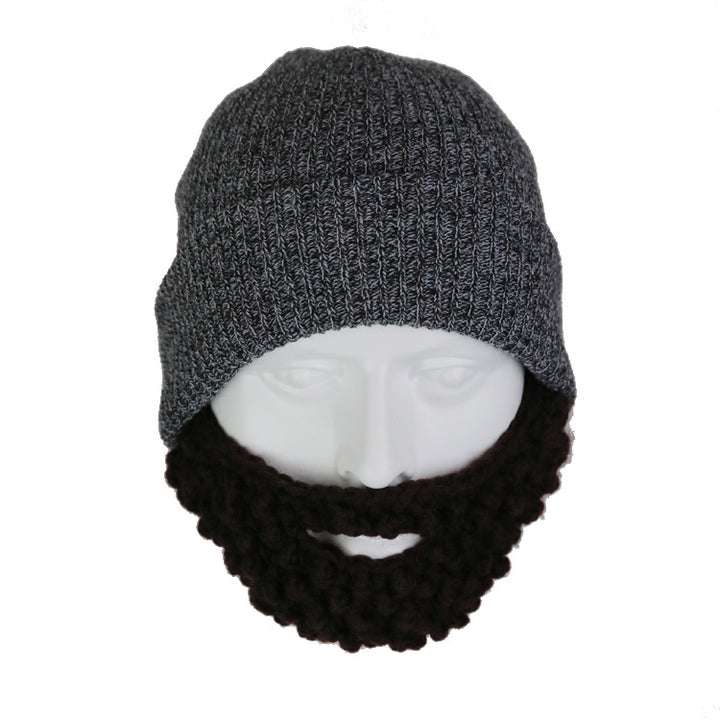 Men's Knitted Wool Creative Beard Mask Hat