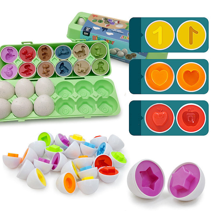 Learning Educational Smart Egg Toy Games Shape Matching Sorters Toys -Montessori Eggs Toys For Kids Children