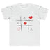 Tic-Tac-Love Wins Printed Round Neck Short Sleeves T-shirt