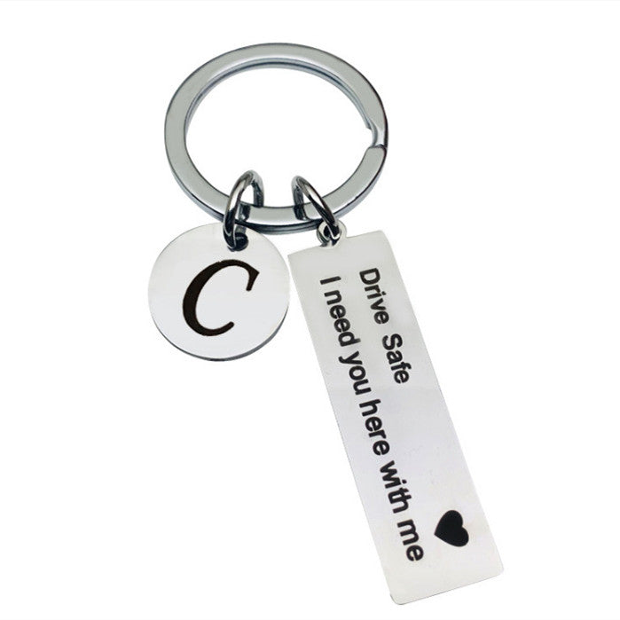 2pc Monogram + Love Message Keyring