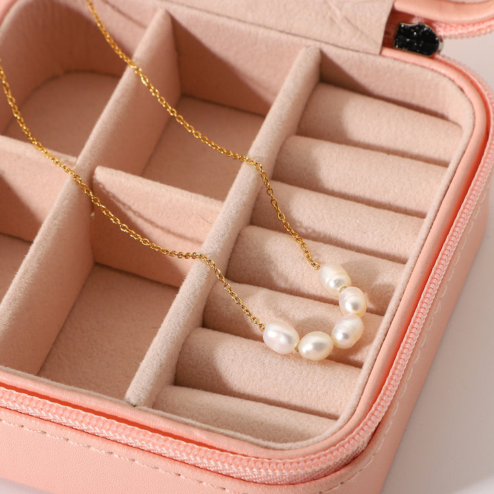 18K Gold-plated Necklace Natural Freshwater Pearl Necklace Ornament