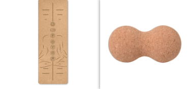 Portable Cork Yoga Non-Slip Exercise Mat Composite Environmentally Friendly TPE