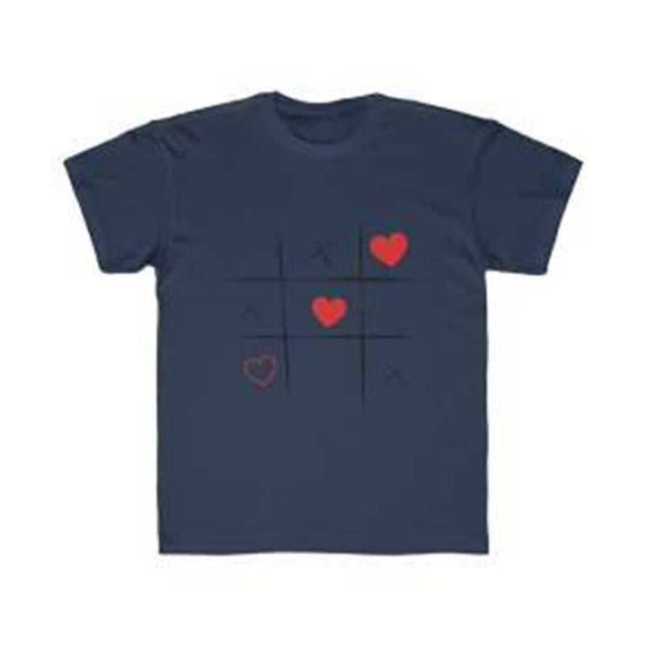 Tic-Tac-Love Wins Printed Round Neck Short Sleeves T-shirt